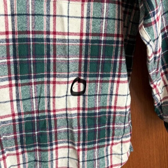 Vintage Pendelton Green/Cream Flannel Shirt with Suede Elbow Patches Size XL - Picture 6 of 13